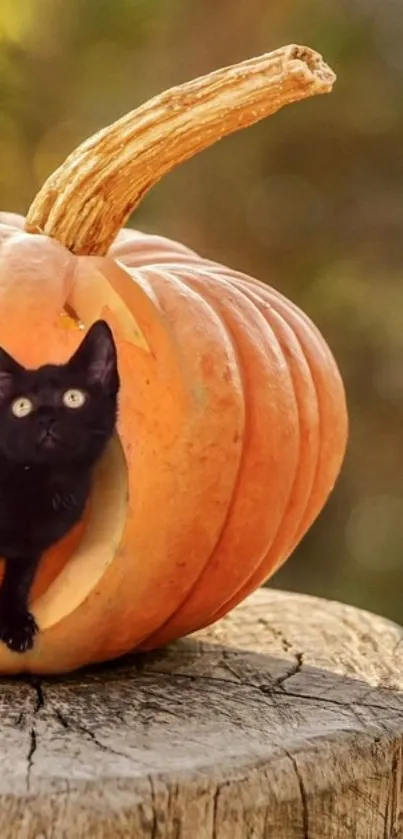 Cat Pumpkin Light Live Wallpaper