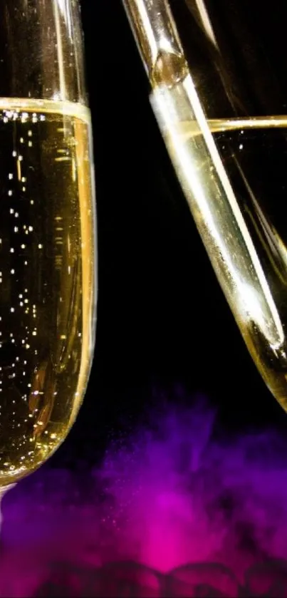 Elegant champagne glasses wallpaper for celebrations highlighting 2023.