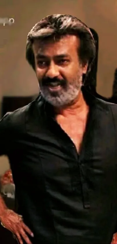 Smiling man in black shirt, charismatic wallpaper.