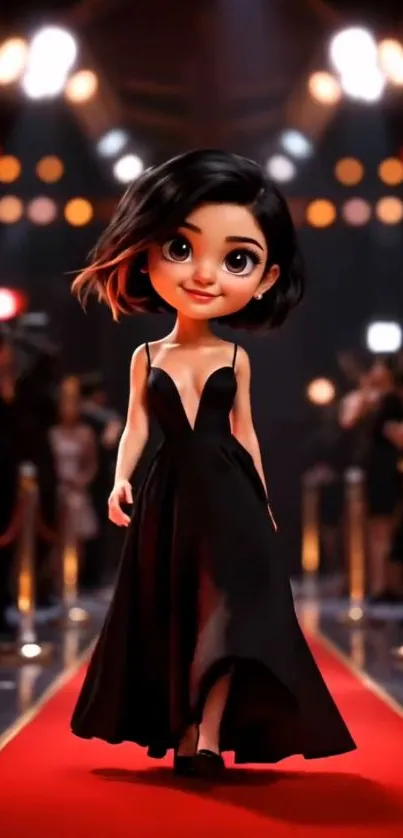 Animated character on red carpet mobile wallpaper