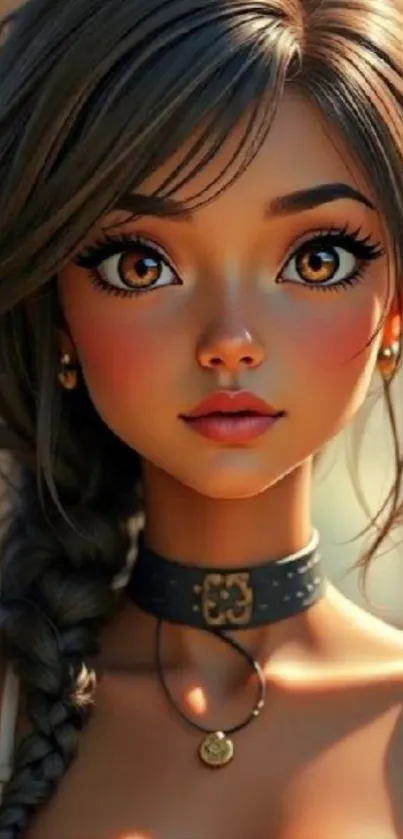 Anime-inspired portrait of a girl with intricate details.
