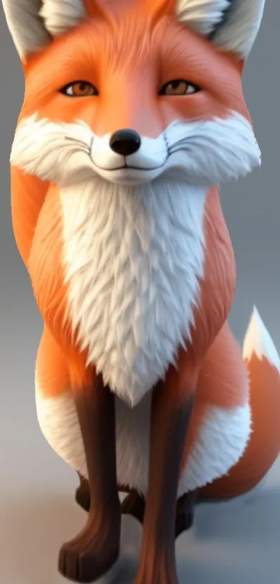 Charming cartoon fox with orange fur, perfect for mobile wallpaper.