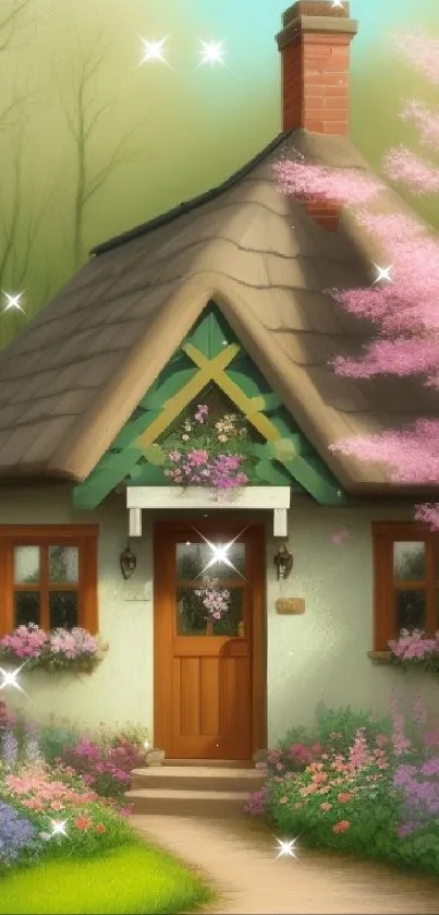 Charming cottage with colorful flowers and an inviting entrance.