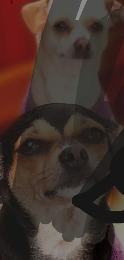 Vibrant mobile wallpaper with two charming dogs.