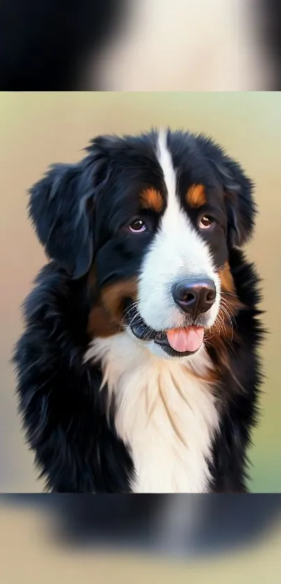 Bernese Mountain Dog portrait wallpaper for mobile.