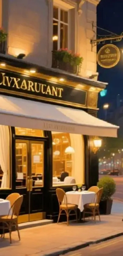 Charming European bistro set for a cozy night out.