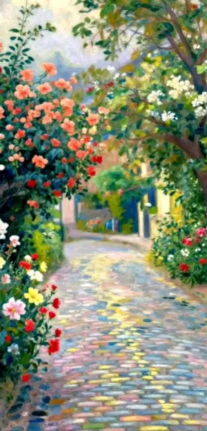 Charming flower path with artistic flair