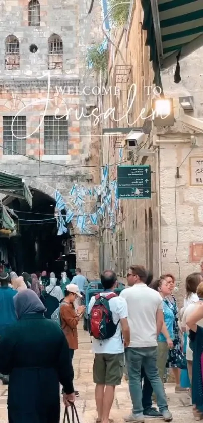 Charming street scene in Jerusalem's historic Old City.