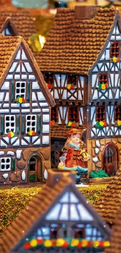 Medieval village scene with charming houses and vibrant details.