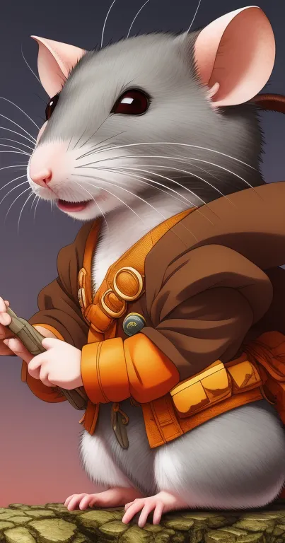 Illustrated mouse in an adventure outfit on a whimsical backdrop.