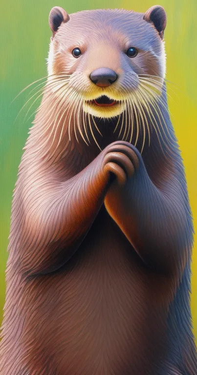 Minimalist art of a smiling otter for mobile wallpaper.