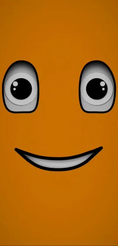 Minimalist orange face with a joyful smile.