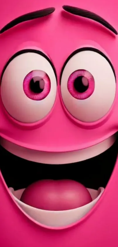 Vibrant pink cartoon character wallpaper