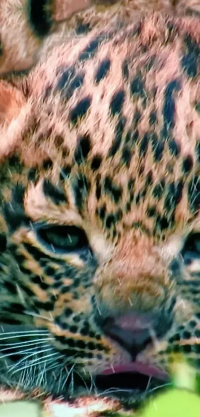 Close-up of a cheetah cub with distinct patterns and vibrant colors.