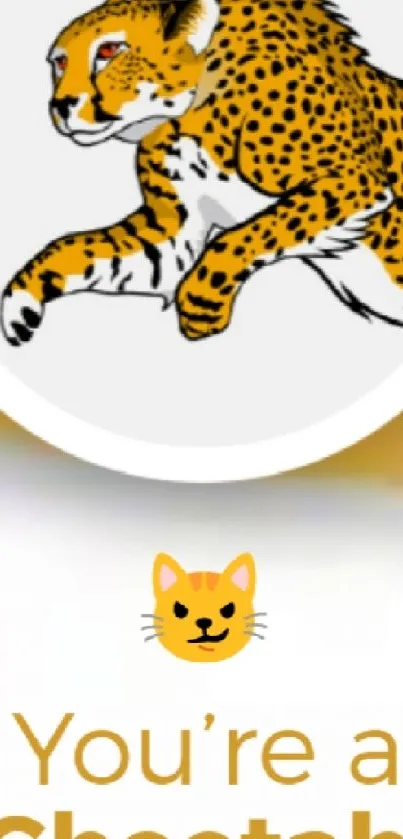 Cheetah speed theme mobile wallpaper with vibrant orange design.