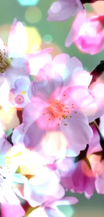 Beautiful cherry blossom wallpaper with a vibrant bokeh effect.