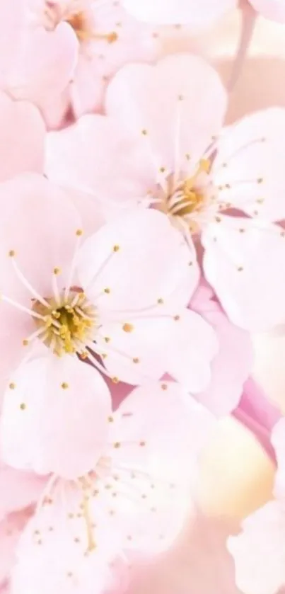 Delicate cherry blossoms in soft pink hues.