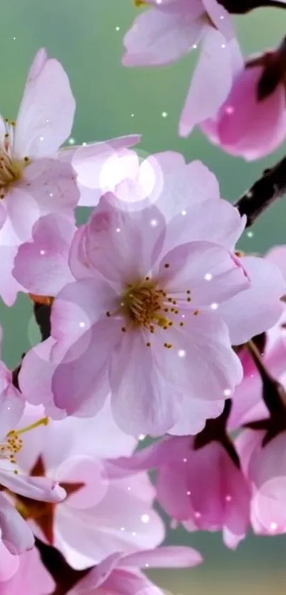 Cherry blossoms in soft pink hues for mobile wallpaper.