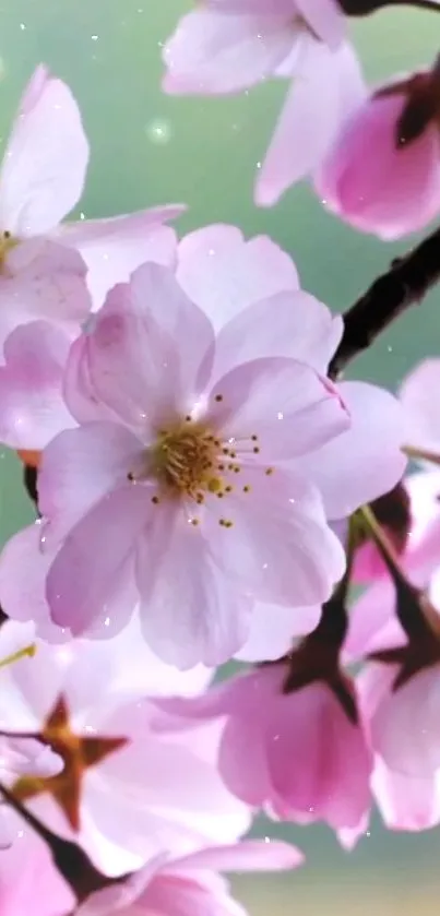 Cherry blossom wallpaper with pink flowers and delicate petals.