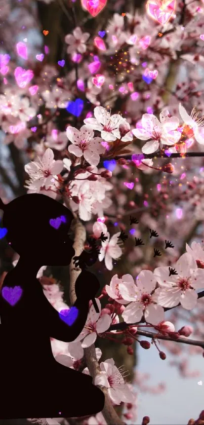 Cherry blossom tree with delicate pink flowers in bloom.