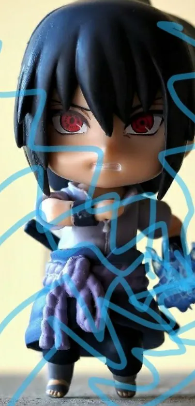 Chibi anime figure with glowing effects.