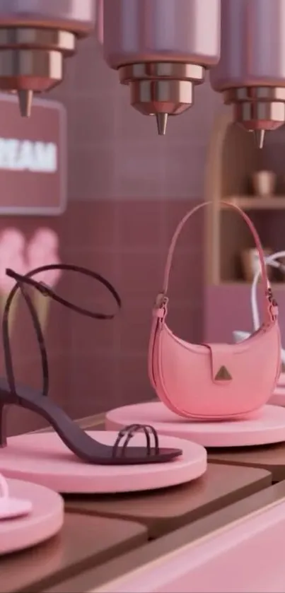 Fashionable accessories with a pink theme.