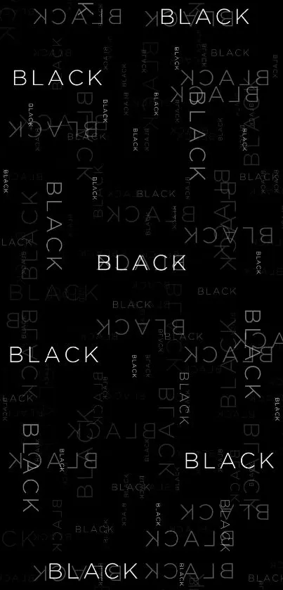 Black themed wallpaper with scattered 'Black' text.