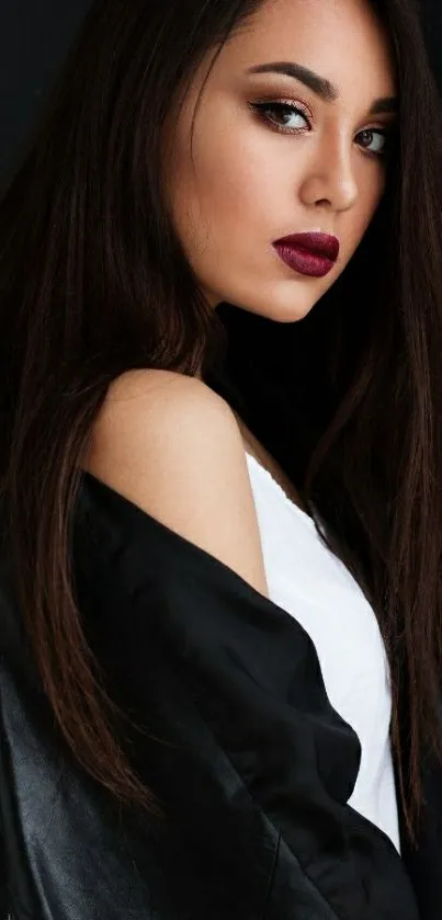 Chic portrait of a woman in dark tones.