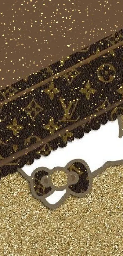 Chic gold pattern mobile wallpaper design.