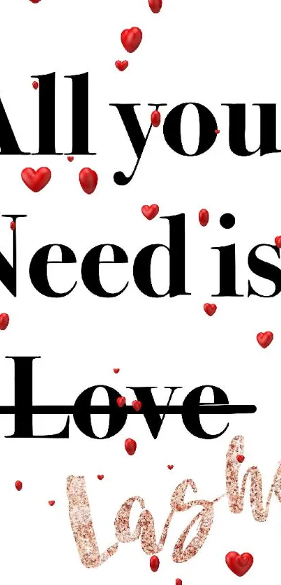 Chic 'All you need is Lashes' quote in stylish typography.