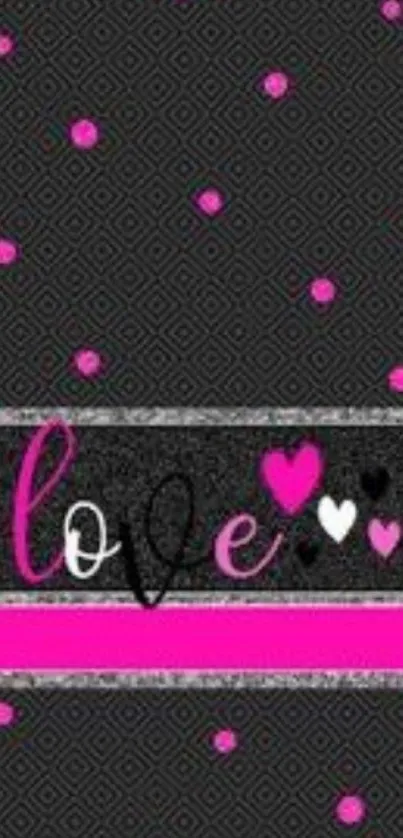 Chic love wallpaper with pink spots.