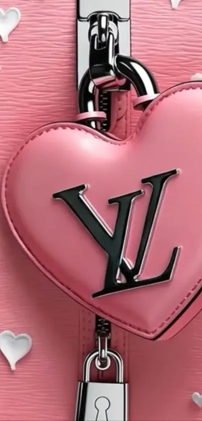 Luxurious pink heart-shaped design with chrome details.