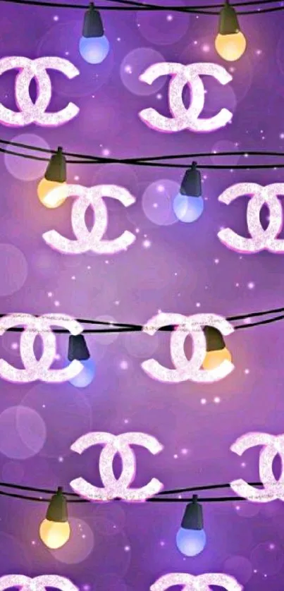 Purple aesthetic mobile wallpaper with chic lights.