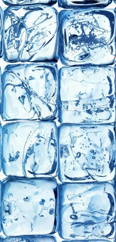 Mobile wallpaper featuring icy blue ice cube design.