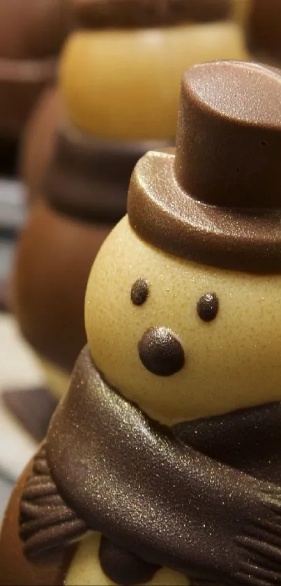 Chocolate snowmen and Santas for festive cheer.