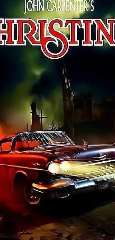 Christine movie car driving at night with dark sky.