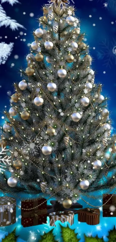 Christmas Tree Christmas Ornament Blue Live Wallpaper