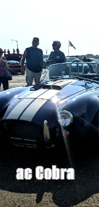 Classic AC Cobra at an outdoor car show.