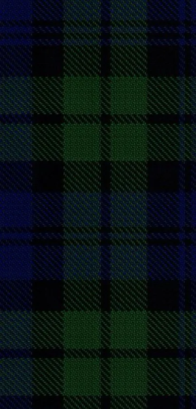 Classic blue and green tartan wallpaper, ideal for mobile backgrounds.