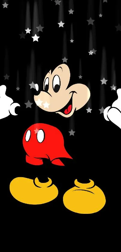 Classic cartoon character on black background wallpaper.