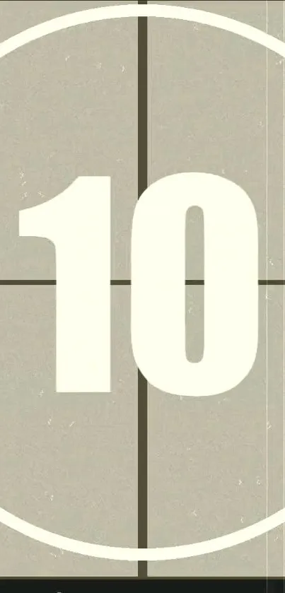 Vintage film countdown with number ten in a classic style.