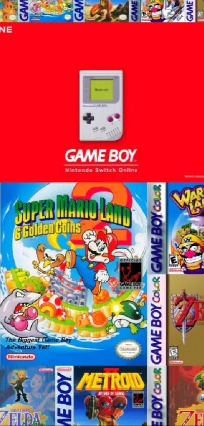 Collage of classic Game Boy game covers with iconic titles and vibrant colors.