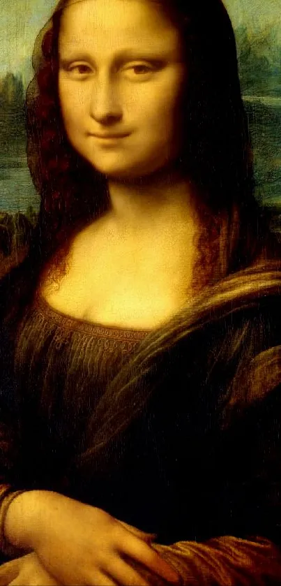 Mona Lisa iconic art mobile wallpaper.