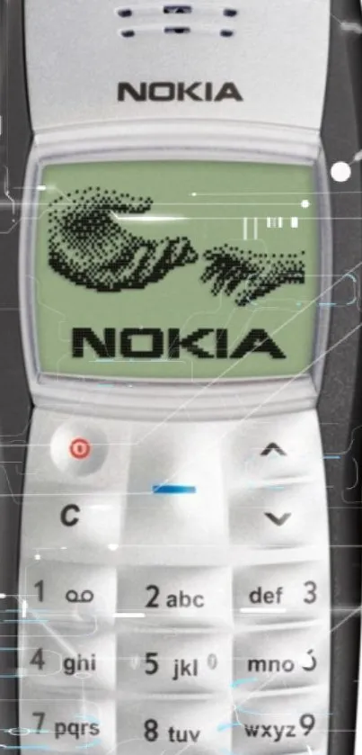 Classic Nokia mobile phone wallpaper with a retro design.