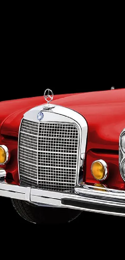 Classic red convertible car on white background for mobile wallpaper.