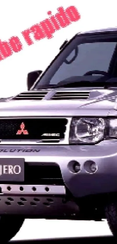 Mitsubishi Pajero V6 in silver, mobile wallpaper.