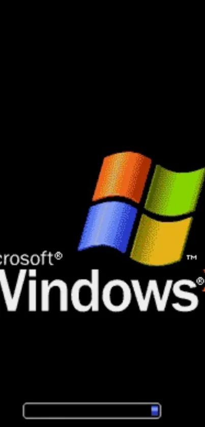 Classic Windows XP logo on a black background.