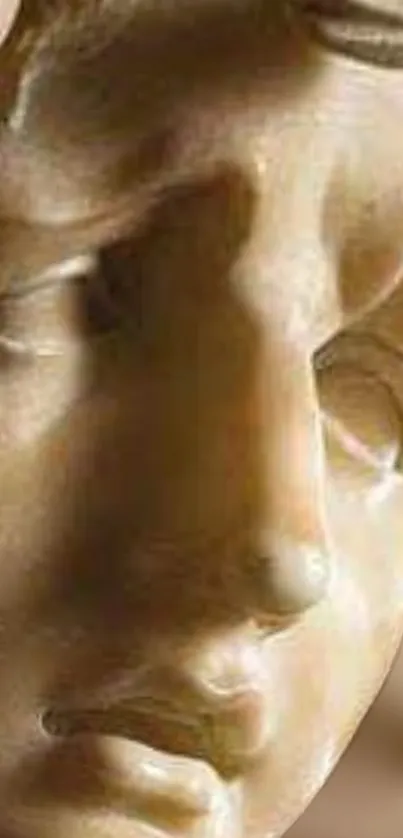 Close-up of a classical marble sculpture showcasing intricate details.