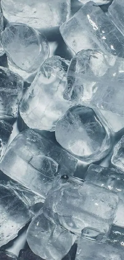 Clear ice cubes mobile phone wallpaper.