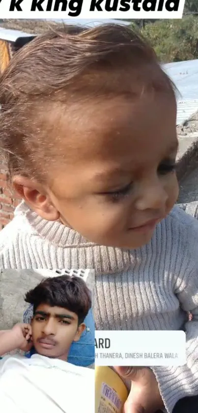 Collage of a child and young man in natural light outdoors.